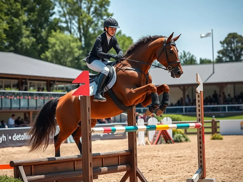 An image showcasing advanced riders participating in a show jumping clinic at LES AMIS CAVALIERS DES SABLONS, demonstrating precision and skill.